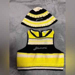 GANNI hat and top one posture like new
